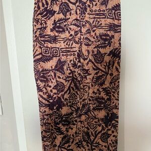 Zara Purple and Tan Abstract Skirt